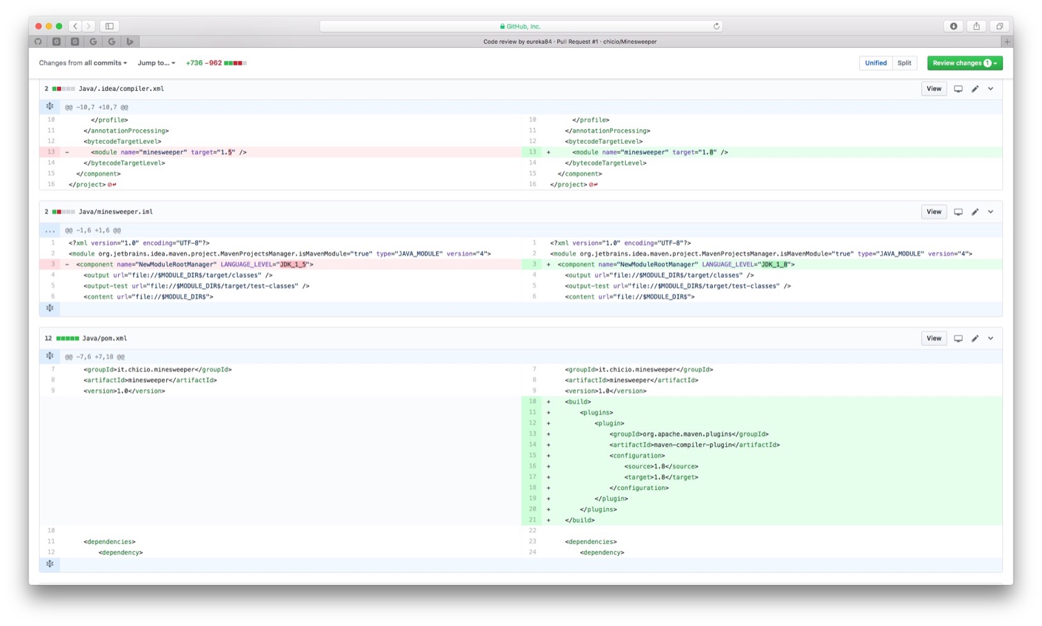 Technology update from Java 1.5 to Java 1.8