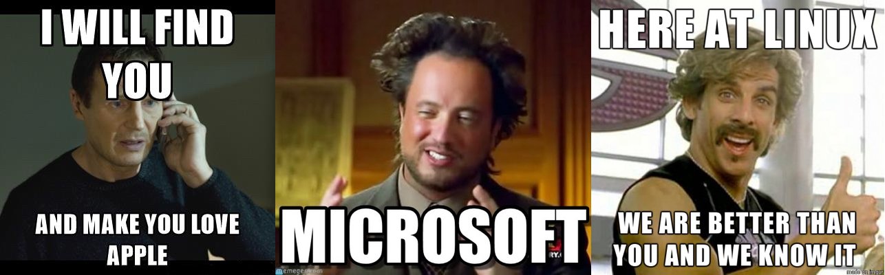 The never ending struggle: Apple vs Microsoft vs Linux