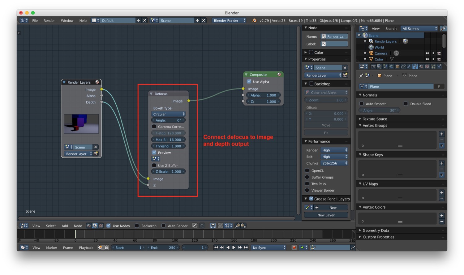 Setup defocus