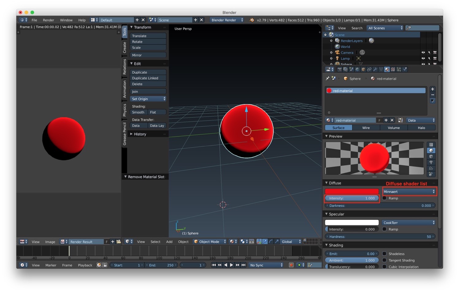 The material diffuse component