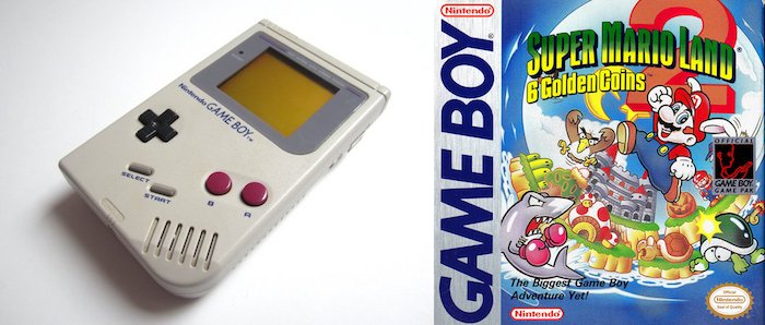 The game boy and the cover of my first video game: Super Mario Land 2