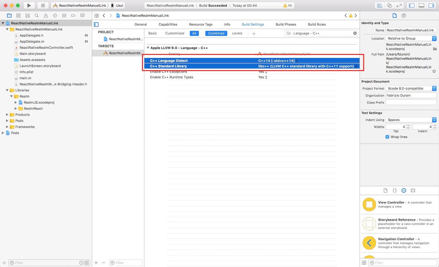 Update the C++ language dialect and std library to C++14/11