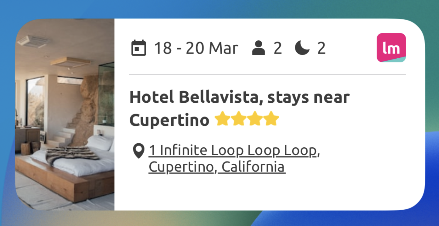 The layout of the hotel widget